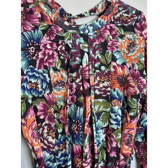 Donna Ricco Dress‎ Floral Multi Color Size 4 Long Sleeve Spring Summer NEW - Picture 2 of 11